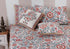 40s Cotton Pillow Cover In Indian Blue and Brick Red Floral Print